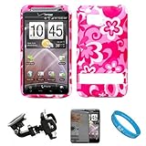 Pink Tropical Flower Durable 2 Piece Protective Crystal Hard Shield Guard C ....