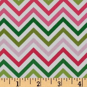 44'' Wide Remix Zig Zag Pink/Lime Fabric By The Yard