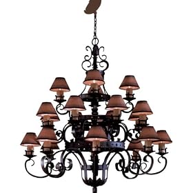 Minka Lavery Lights 919-08 Large 20LT Chandelier Antique Iron Mission Inn Rustic Lighting by Minka