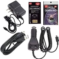 Jabra Bluetooth Charger for BT530, BT2050, BT2070, BT2080, Cruiser, VBT3050, Wave, A320s, VBT185z, BT4010, Stone, BT4051, BT8040 Charging Kit: Car Charger, House Charger and USB Charger with Free Antenna Booster and Anti Radiation Shield.