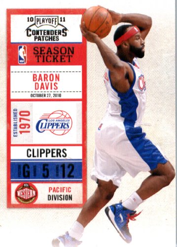 2010 11 Playoff Contenders Plates & Patches Basketball Card # 6 Baron Davis Los Angeles Clippers In a Protective Screwdown Display Case!