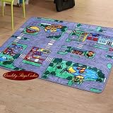 Superb Fashion Kids / Childs Play Rug Road Map 1m x 1.33m (3'3 x 4'3 approx)