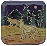 8.5 MARA Collectible Stoneware LUNCH Salad APPETIZER Square PLATE Animal WOLF Design