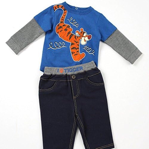 DISNEY Baby Boy's Size 6 Months TIGGER Shirt, Blue Jeggings Pants Set Outfit