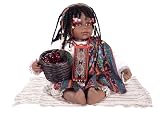 SAMORA 24 Porcelain Ethnic w/Basket Doll By Golden Keepsakes