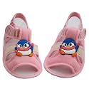 Very cute Maleng infant girls pink sandal shoes. Very comfortable and soft shoes with a cartoon character on the front. T-strap, velcro closure for secure fit.