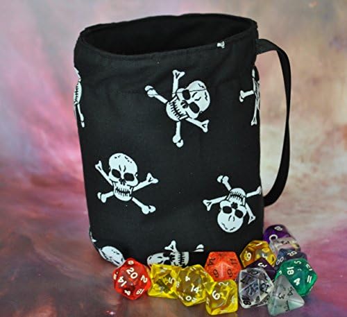 Skull and cross bones Dice bag or Tile bag Handmade fully lined Cotton