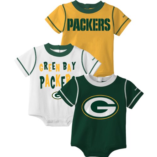 Reebok Green Bay Packers Newborn 3 Pc. Creeper Set 6-9 Months
