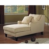 Microfiber Chaise Lounge With Creme Color Finish