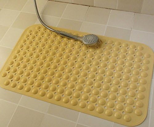 Nice Decorative Comfy Non Slip Bathroom Rugs, PVC Mildew Resitant Bath Pad, Square, 17.7x17.7 inches(45x45cm) (Yellow)