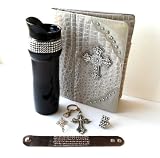 Rhinestone Bling Bling Gift Set with iPad 2 3 Case Cover & Black Bling Travel Coffee Tea Mug, Rhinestone Bracelet & Rhinestone Rings & Rhinestone Cross Keychain
