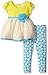 Youngland Girls' Knit to Crochet Lace Babydoll Dress with Daisy Legging Set