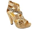 Metallic Cross Strap Stud Heel