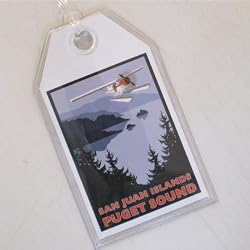 Durable Luggage Tag San Juan Islands with Seaplane