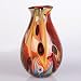 Hand Blown Abstract Teardrop Art Glass Vase 12.5