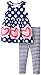 Bonnie Jean Girls Dotted Heart Dress & Leggings Outfit Set, Navy, 2T - 4T