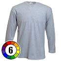 Long Sleeve Fruit of the Loom Cotton T-Shirt (6 Colours)