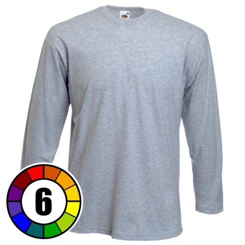 Long Sleeve Fruit of the Loom Cotton T-Shirt (6 Colours)