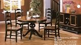 Two Tone Solid Wood 48 Round Dining Set with 4 Chairs