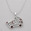 Necklace With 1.00ctw Genuine Garnets in 925 Sterling silver. Total item weight 7.0g Length 16in