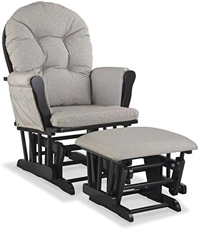 Custom Swirl Hoop Glider &amp; Ottoman by Storkcraft, Espresso color