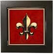 Ceramic Fleur de Lis Old World Design Framed Trivet or Tile