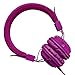 Sound Intone HD850 On-Ear Adjustable Folding Headphones with Microphone and Remote Control, Purple