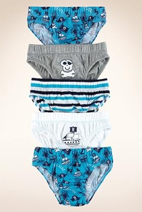 5 Pack - Younger Boys' Pure Cotton Pirates Slips