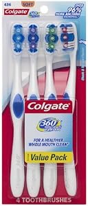 Colgate 360 Degree Adult Full Head, Soft Toothbrush, 4-Count