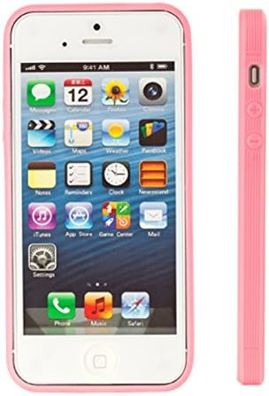 iPhone 5 case, iPhone 5S case, Moreyoulike Stripe Matte Soft TPU Gel Rubber Skin Case Cover with Free Screen Protector (Stripe_Light Pink)