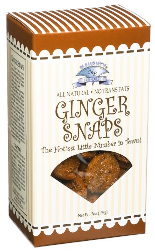 Naughty Biscotti Ginger Snaps, 7-Ounce Gift Boxes (Pack of 6) by Naughty Biscotti