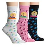 Hot Sox Women's Yoga Om Trouser Sock, Multi, 3-Pack