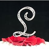 Swarovski Crystal Monogram Cake Topper Vintage Style - Letter L