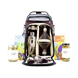Kitchen & Housewares : Picnic Time Martini Tote Insulated, Leatherette Premium Martini Tote w/ Deluxe Set For 2 (Mahogany)