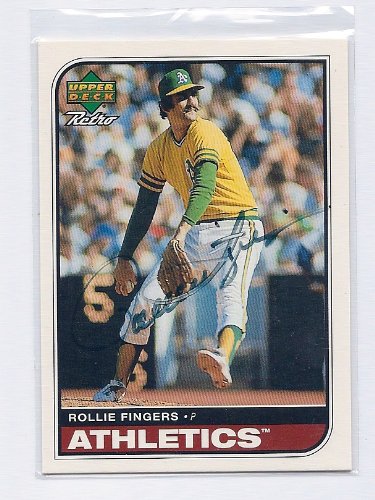 1998 Upper Deck Retro Sign of the Times Autograph #RF Rollie Fingers Oakland Athletics Auto Card