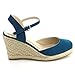 C LABEL ROLLIN-1 Women's Ankle Strap Sling Back Espadrille Wedge Sandal