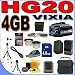 Canon Vixia HG20 60GB Hard Drive HD Camcorder 12x Optical Zoom Plus 4GB SDHC Memory Card - Extra Rechargeable Battery - 0.45x Wide Angle Lens - 3pc. Filter Kit - Quick External Charger - Full Size Tripod - HG-20 3085B001 BigVALUEInc Accessory Saver Bundle + MORE