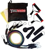 Picture of TECHBANDS HOME STARTER | PREMIUM QUALITY 11 PIECE RESISTANCE BANDS SET | INCL. INSTRUCTION LEAFLET | YOGA PILATES ABS | HOME GYM ULTIMATE FITNESS EXERCISE CORDS TUBES | 1 YEAR WARRANTY