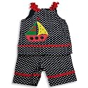 Picture Me by Austin & Ashley - Infant Girls Nautical Capri Set, Navy, White