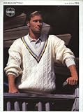 SIRDAR 9336 KNITTING PATTERN : Mens cricket/tennis sports sweater (36-50in) (Sirdar DK)