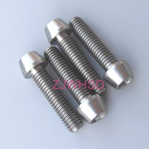 4pcs M6x25 Titanium Ti Screw Bolt Allen hex Taper Socket Cap head4pcs M6x25 Titanium Ti Screw Bolt Allen hex Taper Socket Cap head (Aerospace Grade) /Fits Bicycle Motorcycle Boat RC [Gold Sister]