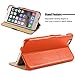 iPhone 6s Plus Case, Benuo [Luxury Series] [Stand Feature] Folio Case Flip Cover, Genuine Leather Case [1 Card Slot] with Magnetic Closure for iPhone 6 Plus/iPhone 6s Plus 5.5 inch (Orange)