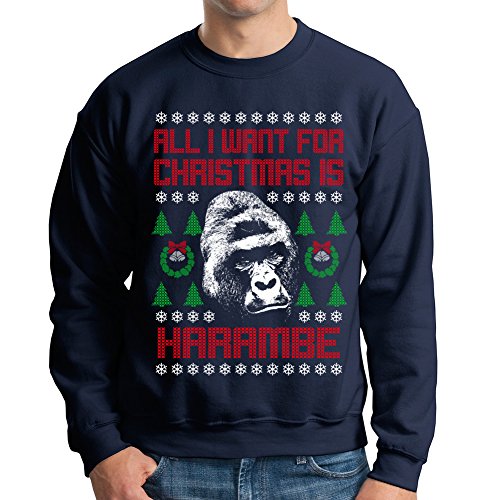 All I Want For Christmas Is Harambe Ugly Christmas Sweater Crewneck