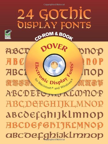 24 Gothic Display Fonts CD-ROM and Book (Dover Electronic Clip Art)