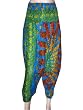 Womens Bohemian Trouser Green Floral Print Baggy Aladdin Style Cotton Harem Pant 38"