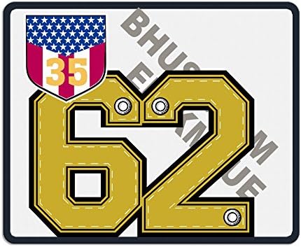 LZKKY 62 Number Design Extra Large Gaming Mousepad, Waterproof Material Mouse Mat Pad, Stitched Edges Non-Slip Rubber Mats Pads - 3mm Thick |Size: 25x30cm - 6mm Black Side Whipstitch Mouse Mat