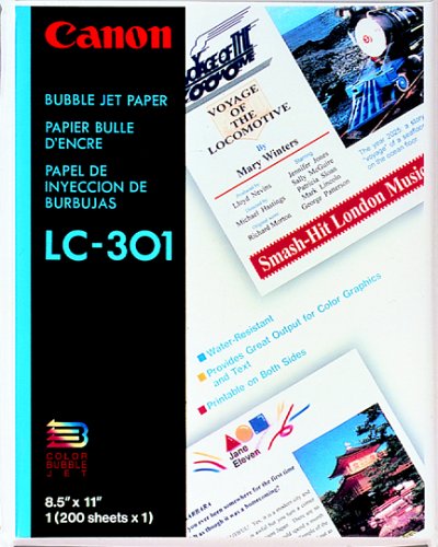 Office Product: Canon  Lc 301 Water Resistant Paper For Bubblejet Printers  200 Sheets 