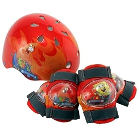 SpongeBob Hardshell Bicycle Helmet and Protective Pad Value Pack (Child, Colors Vary by 