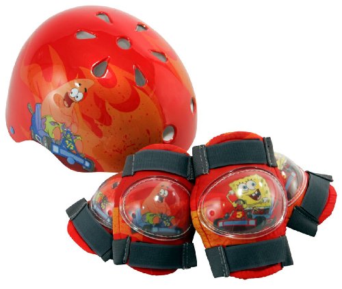 SpongeBob Hardshell Bicycle Helmet and Protective Pad Value Pack (Child - Colors Vary