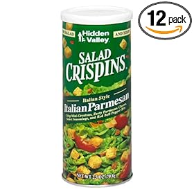 Hidden Valley Salad Crispins, Italian Parmesan, 2.5-Ounce Canisters (Pack of 12)